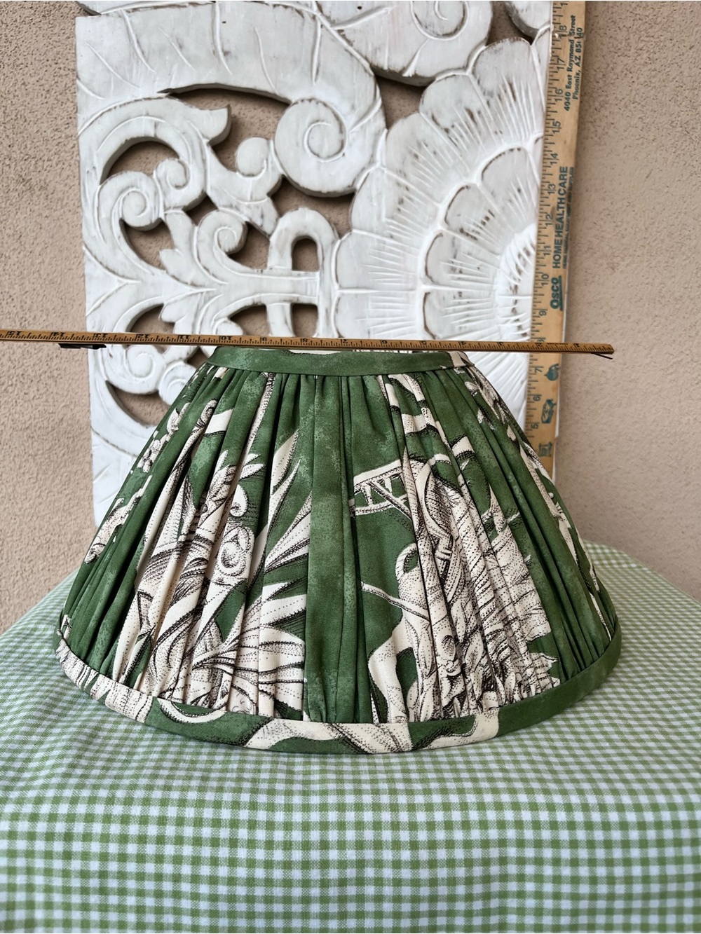 2 Matching green Pleated Skirt Lamp Shade
